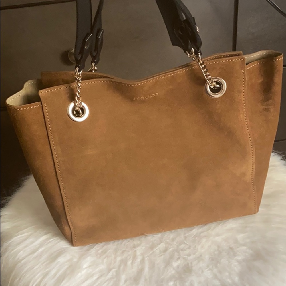 Jimmy Choo Tan Suede Bag